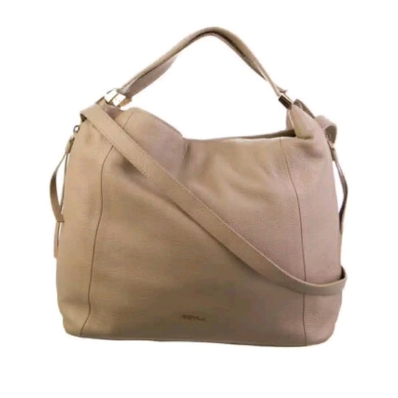 Furla Pebbled Leather Hobo Beige - Picture 1 of 4